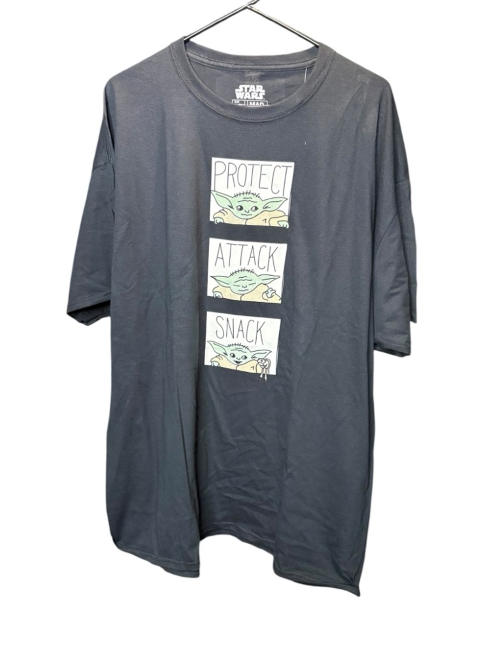 Star Wars Black Tee with Yoda Graphic